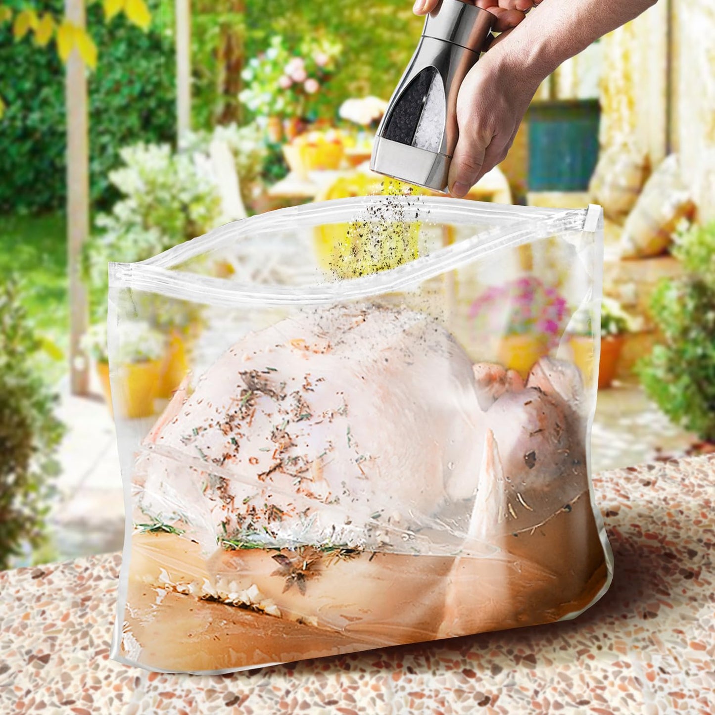 Dimeshy Turkey Brining Bag, 26''  22'' 2 Packs Extra Large Brine Bag With 2 Strings Thickened Brining Bag Holds Up To 35 Pounds,