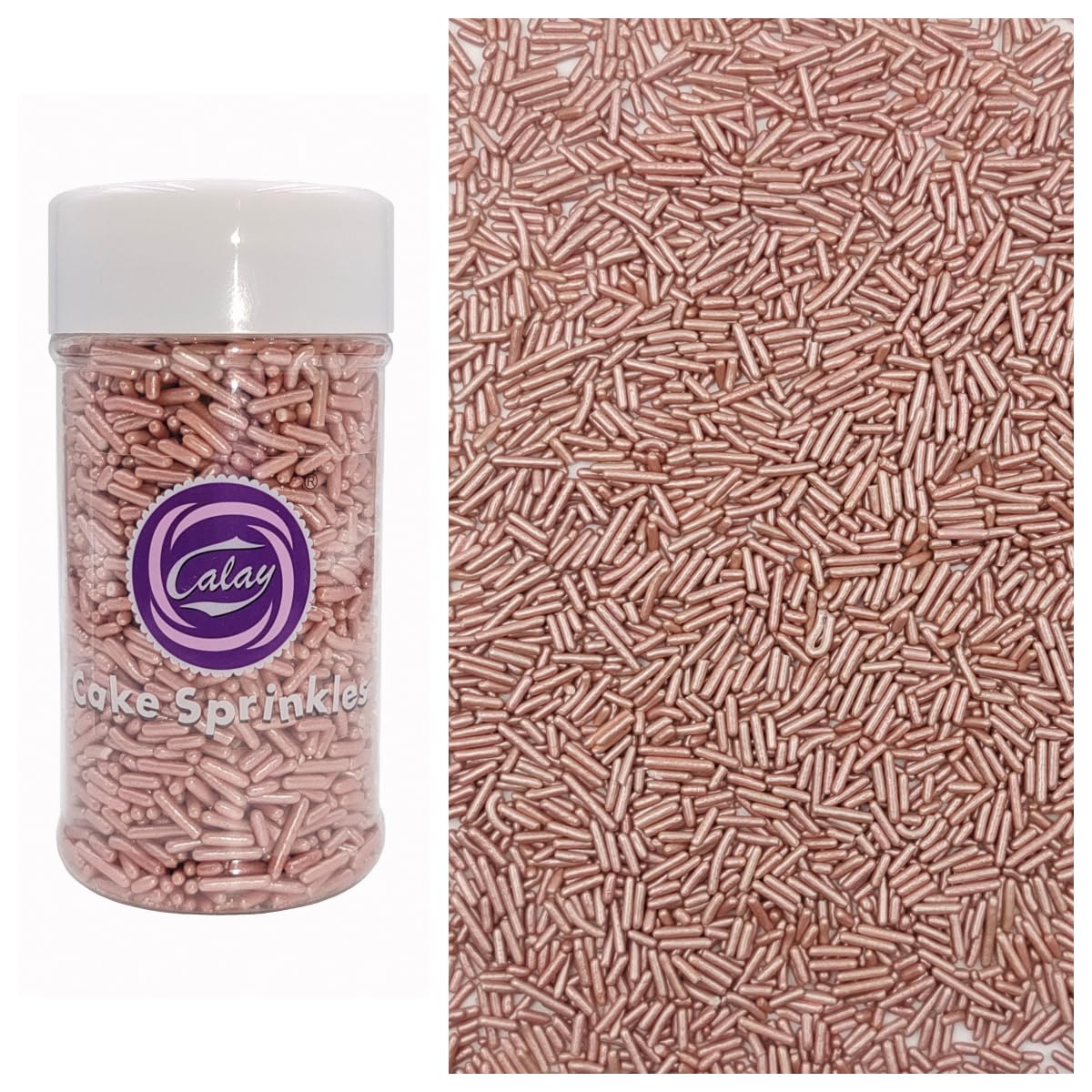 Sentovac Edible Rose Gold Jimmies Sprinkles for Cake Decorating | Cupcake and Ice Cream Toppers Cake Decorations | Soft Jimmies 