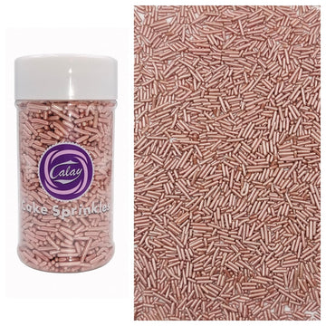 Sentovac Edible Rose Gold Jimmies Sprinkles for Cake Decorating | Cupcake and Ice Cream Toppers Cake Decorations | Soft Jimmies 