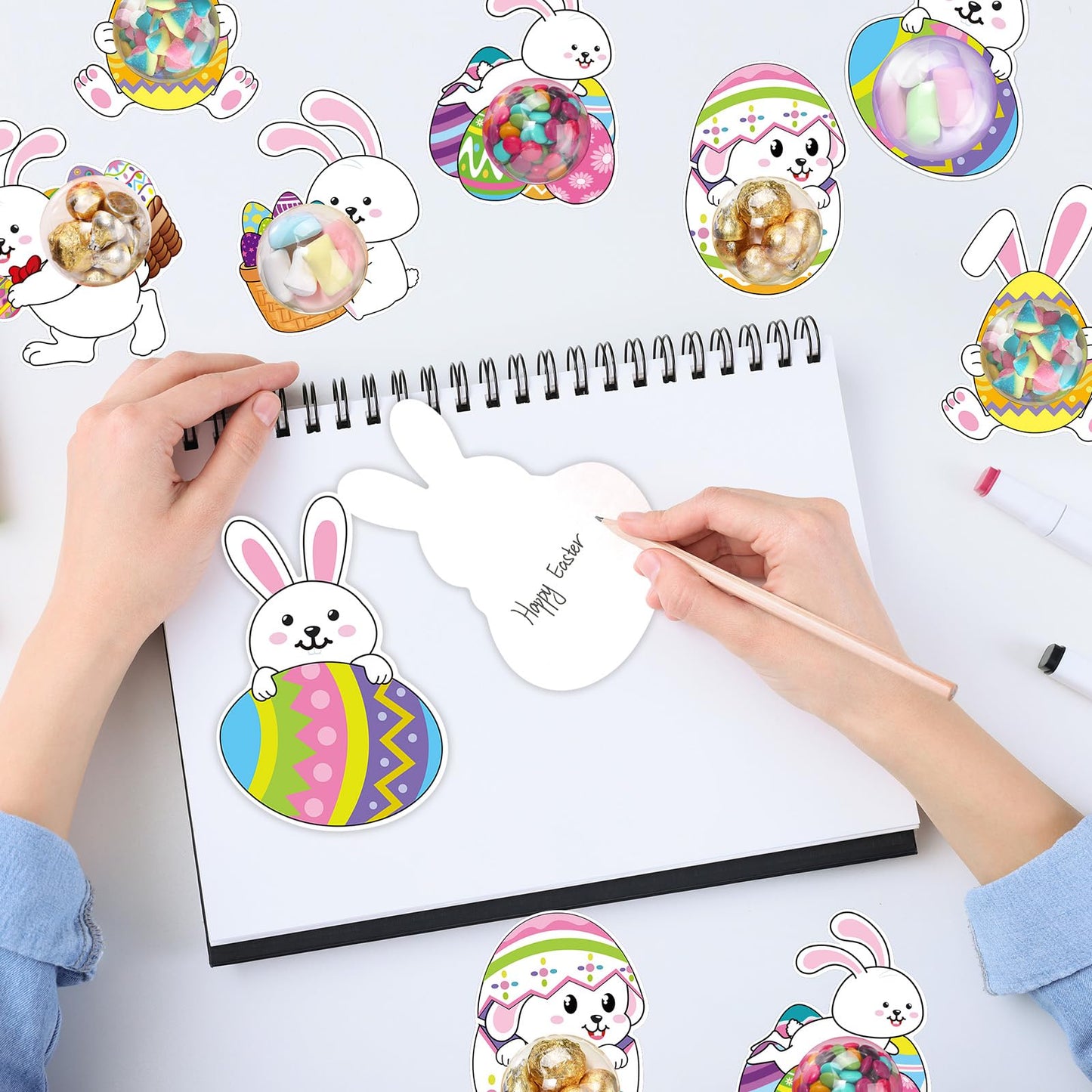 Motiskyy 30 Pack Easter Candy Fillable Card With Clear Candy Domes Chocolate Holder Cards Treat Gift Rewards Surprise For Easter