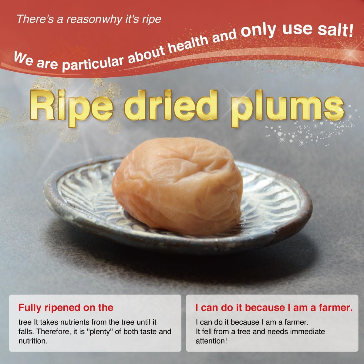 Fushimi Plum Garden: Umeboshi White dried plums, 200g, citric acid, 20% salt, natural flavor, Benei Fukui, Sour (3 Packs)