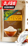 Enzo Organic Stevia Powder 125g (4.4oz / 3125-Servings) - enhanced USDA Certified All Natural Alternative-Sweetener 320x Sugar Free Non-GMO 0 Calories Vegan No Aftertaste Kosher