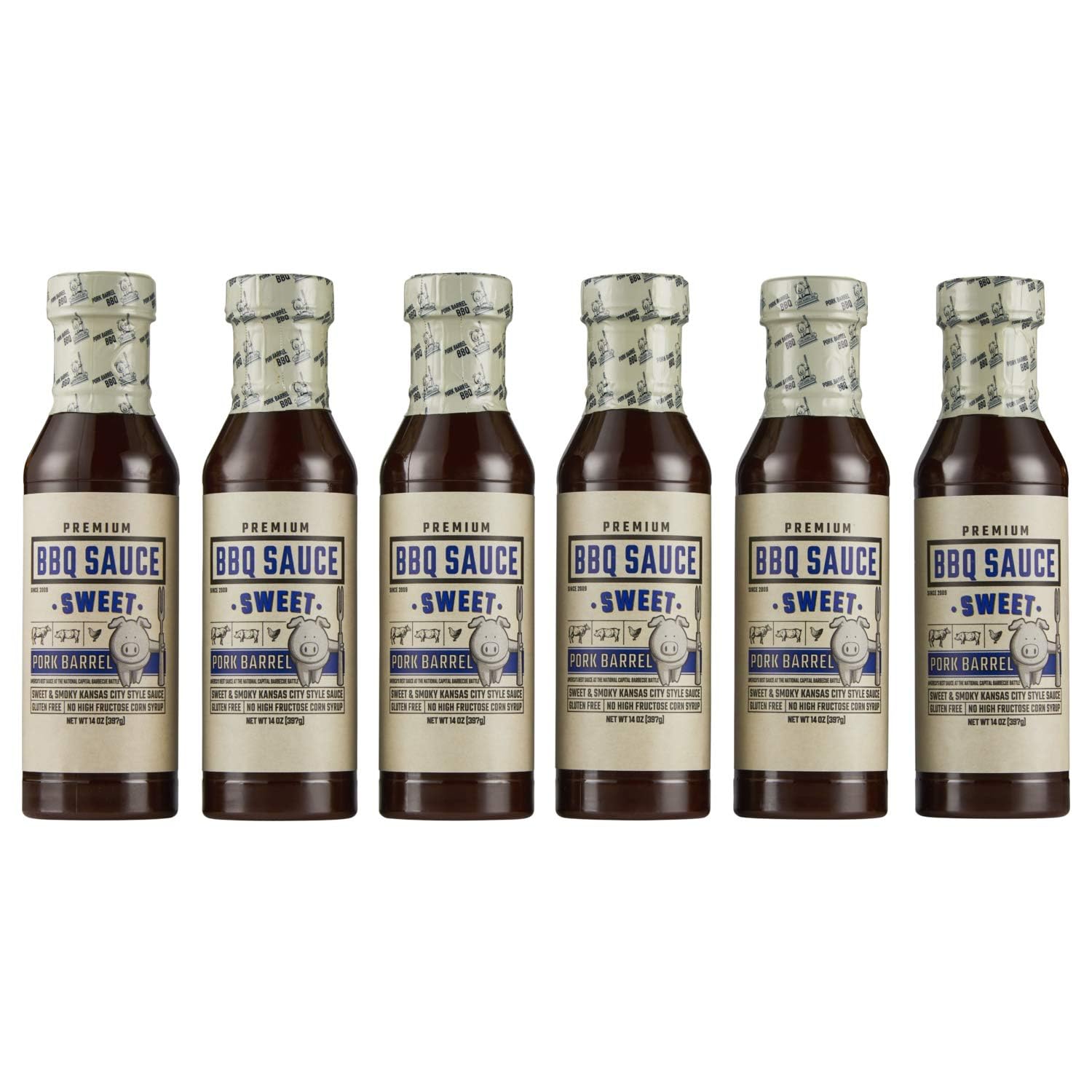 Pork Barrel Sweet BBQ Competition Sauce | Sweet Smoky Kansas City Style | Small Batch, No High Fructose Corn Syrup, Gluten-Free|