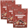 Pans Mushroom Jerky, Vegan Dried Shiitake Snacks, Gluten Free, Applewood BBQ, 2.2 Ounce Pack of 3