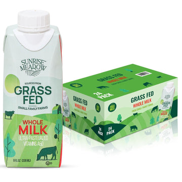 Sunrise Meadow Shelf Stable Whole Milk  Grass Fed Milk Carton Sourced from Small Family Farms  8oz Boxes (24 pack) Great for On the Go  No Refrigeration needed 