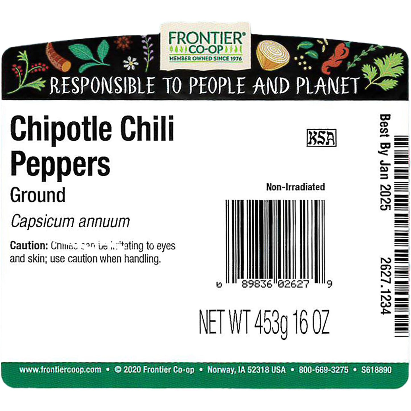 Frontier Co-op Chipotle Chili Peppers Ground, 1 Pound