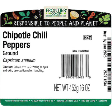 Frontier Co-op Chipotle Chili Peppers Ground, 1 Pound
