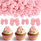 30 Pcs Pink Bow Cupcake Toppers, Bowknot Cake Decorating Bow Cake Topper Birthday Decorations Coquette Bow Theme Party Decoratio