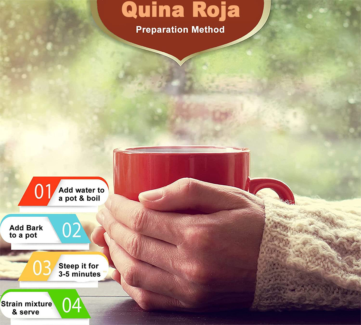 Quina Roja Cinchona Bark, 100% Pure & Natural, Red Quina, Cinchona Pubescens Bark, Quina Roja Tea, Red Cinchona, Quina Roja Cinc