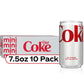 Diet Coke Can, Mini Can Pack of 10, 7.5 fl oz, Model 049000067224