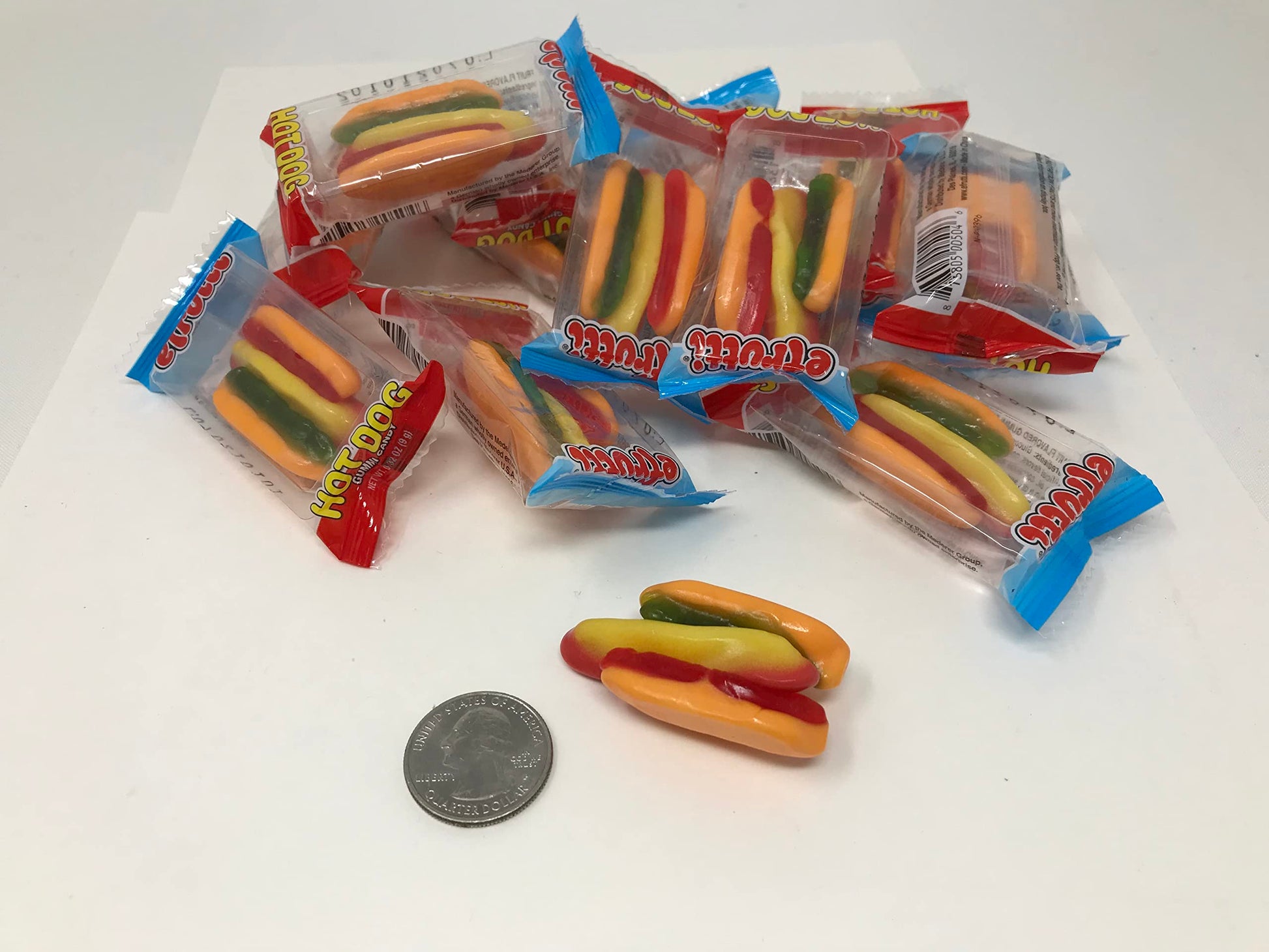 Efrutti Hot Dog Gummy Candy,2 Lb-101 Count Bulk Bag,32 Ounces