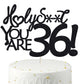 36 Birthday Cake Toppers-Black Glitter, Funny 36Th Cake Topper For Men,36 Cake Topper For Women, 36Th Birthday Decorations,36Th