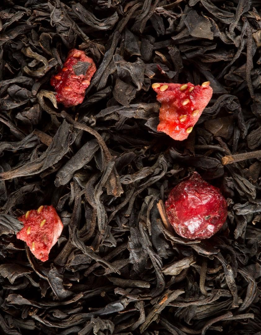 Dammann Freres Sachets  Quatre Fruits Rouges Tea Bags  enhanced Gourmet French Black Tea  Blend Strawberry  Cherry  Raspberry  Red Currant Flavors  25 Count (Single Pack)