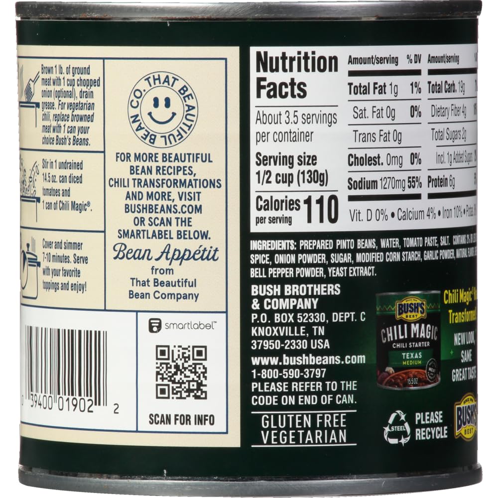 Bush'S Campfire Style Chili Magic Chili Starter, 15.5 Oz (Pack Of 3)