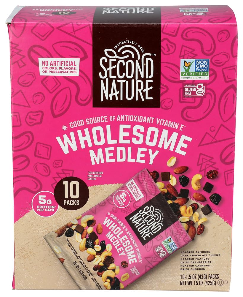Second Nature Wholesome Medley Trail Mix 10 Pack, 15 Oz