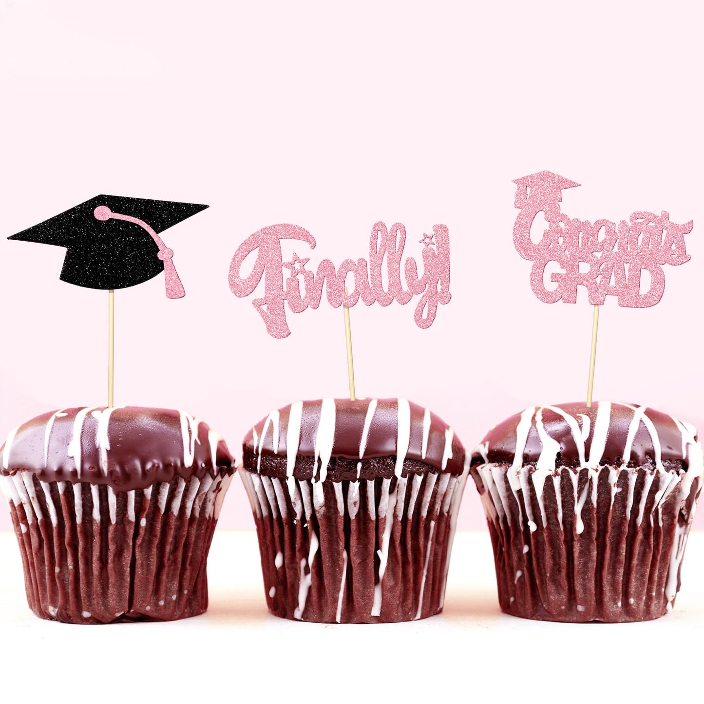 Foldtier 100 Pcs Graduation Cupcake Toppers Congrats Grad Class Of 2024 Graduation Cupcake Picks Diploma Cupcake Toppers Supplie