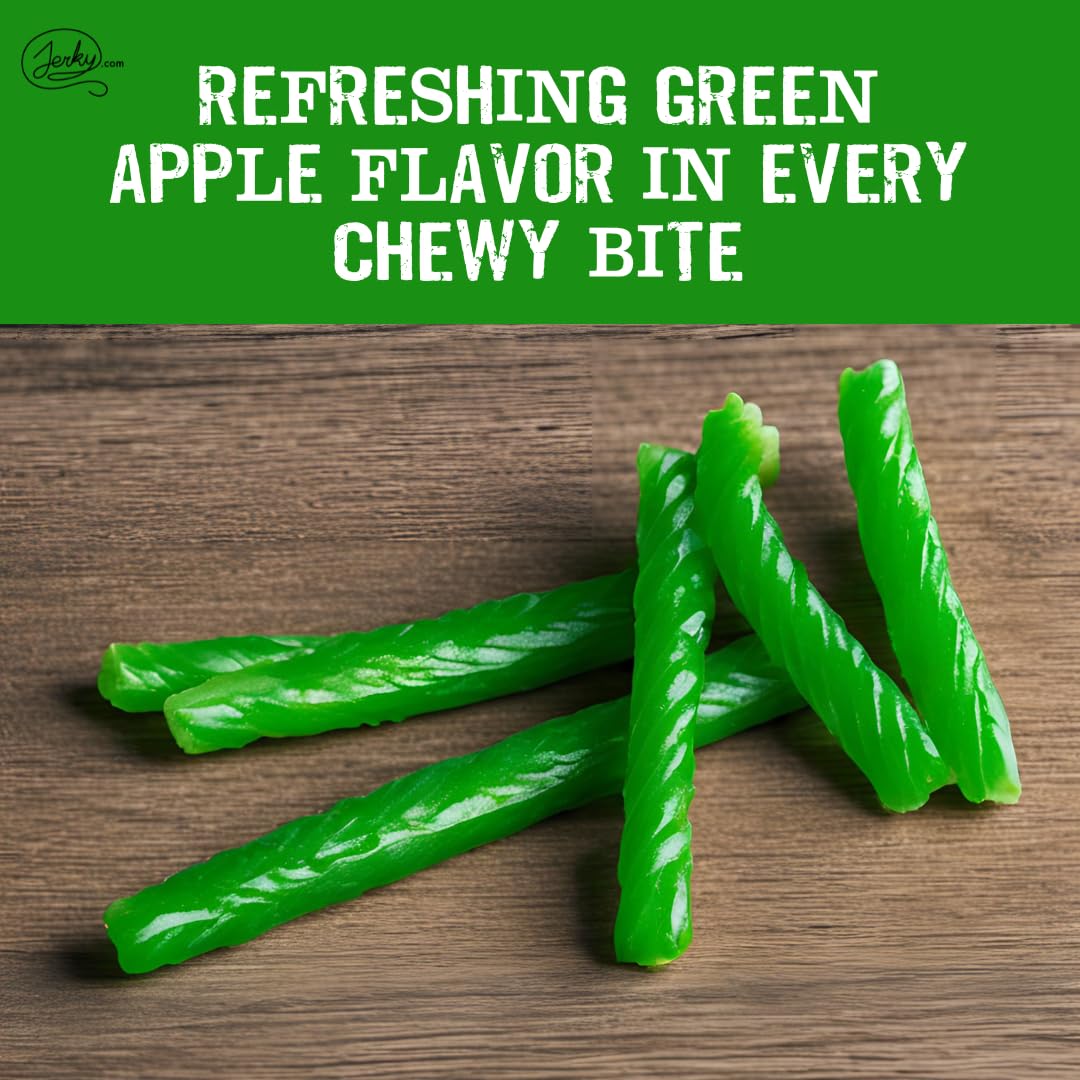 Green Apple Licorice Twists Pack of 3 - Fat-Free Old Fashioned Licorice - Gourmet Green Apple Liquorice | Soft & Chewy Texture w