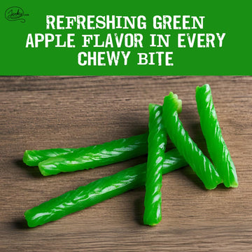 Green Apple Licorice Twists Pack of 3 - Fat-Free Old Fashioned Licorice - Gourmet Green Apple Liquorice | Soft & Chewy Texture w