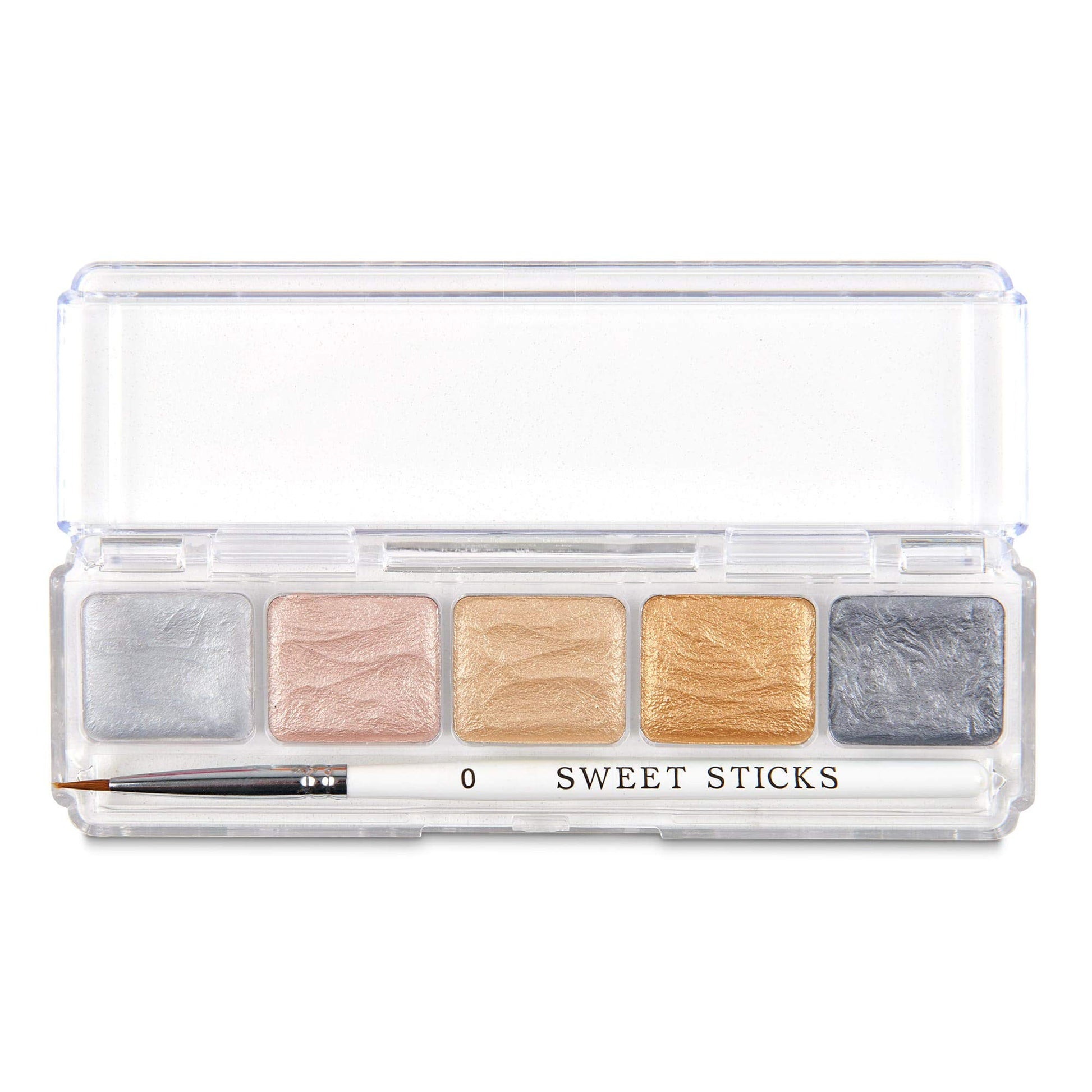 SWEET STICKS Edible Art Water-Activated Food Paint Mini Palette, 0.35 oz, Metallic Colors: Rose Gold, Grey, Silver, Champagne Gold