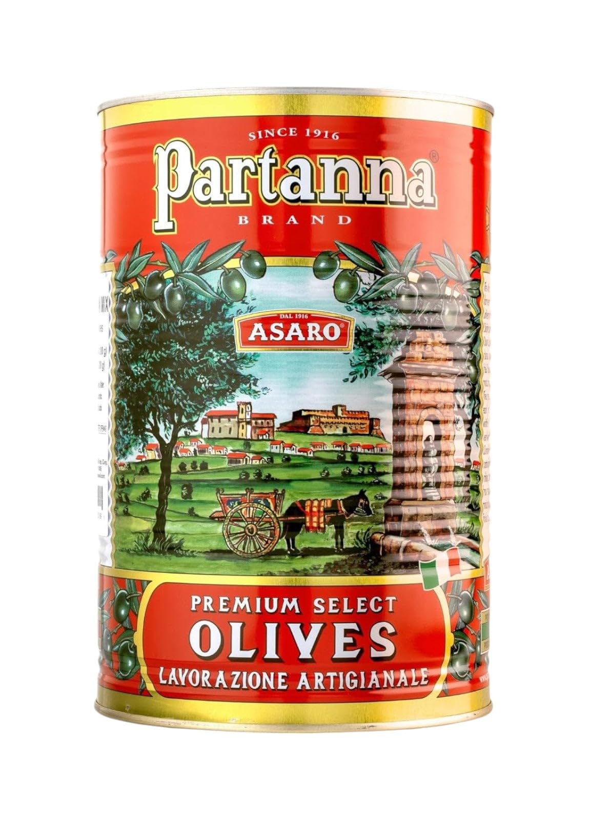 Partanna Mediterranean Pitted Olive Mix - Authentic Sicilian - Product Of Italy - Savory, Rich and Bold Flavors - Premium Handpi