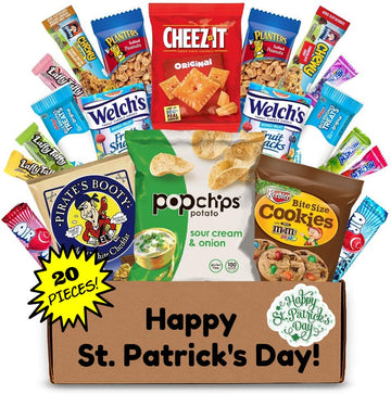 Hangry Kits St Patricks Day Candy Snack Box | Gift Basket Snacks for Kids & Loved Ones! St Patricks Day Snacks Gifts for Him, He