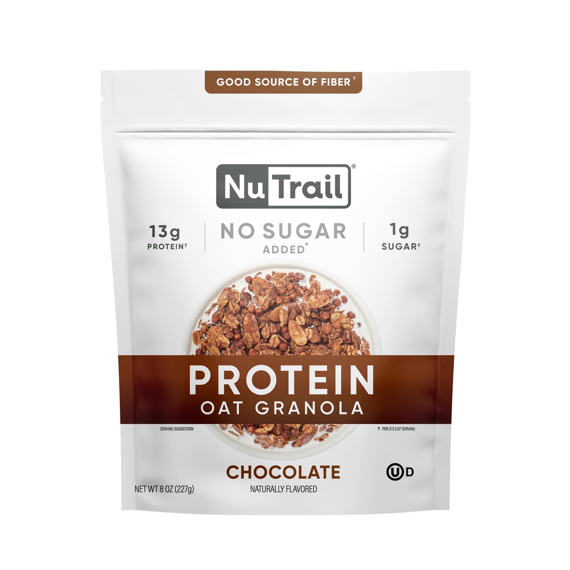 Nutrail Protein Granola Cereal, Chocolate And Oats, No Sugar Added, 8 Oz. 1 Count