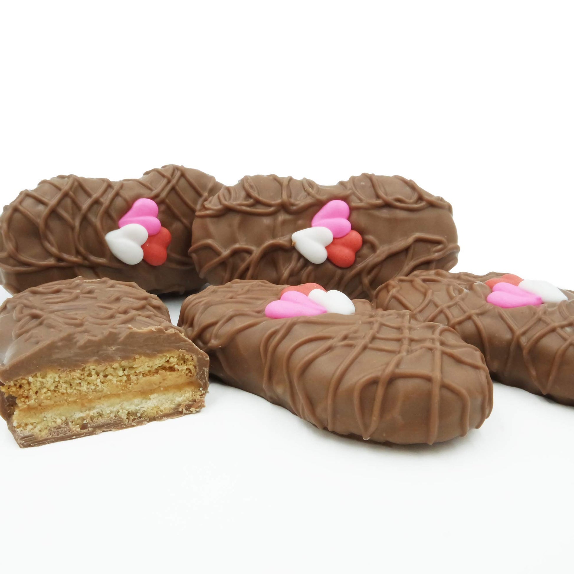 Philadelphia Candies Milk Chocolate Covered Nutter Butter Cookies  ValentineS Day Heart Gift Net Wt 8 Oz