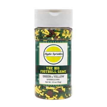 Mystic Sprinkles The Big Football Game Jimmy Mix 3Oz Bottle (Green & Yellow Sprinkle Mix 3Oz)