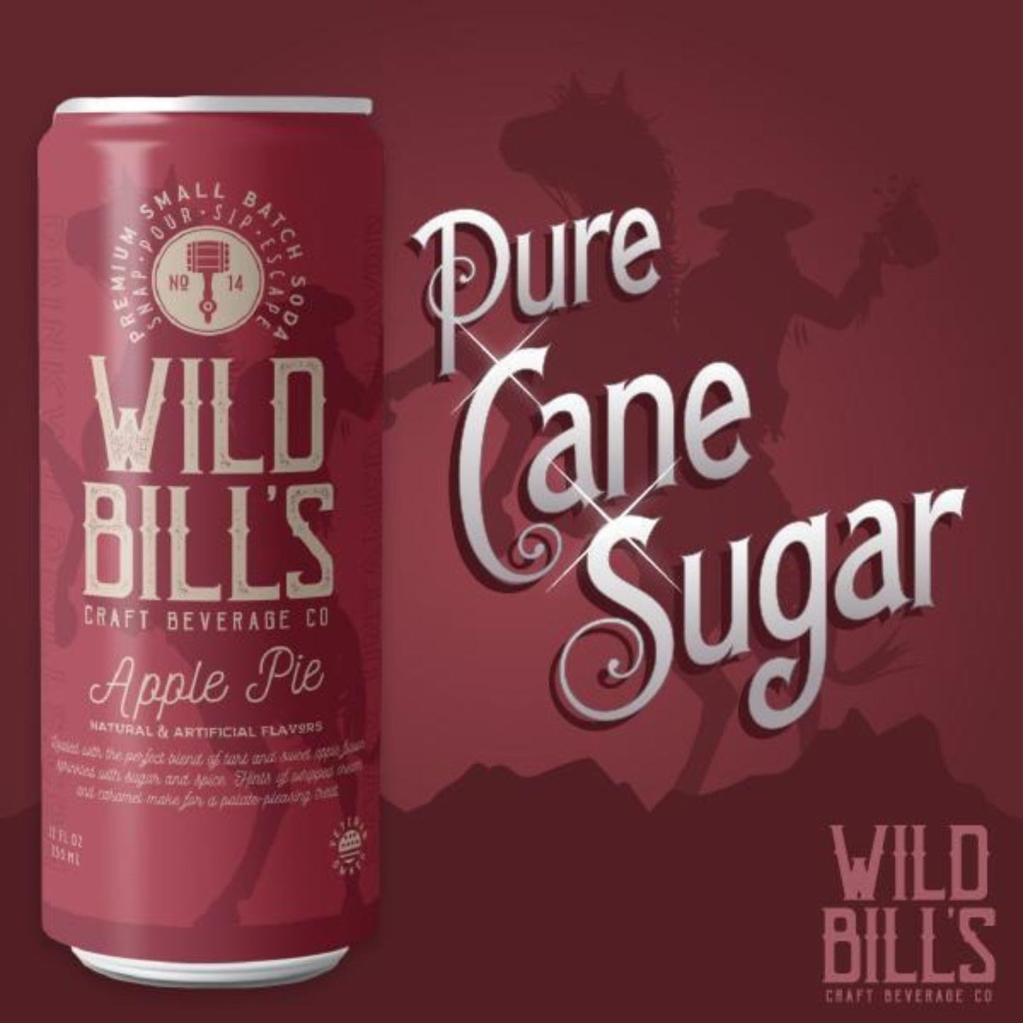 Wild Bills Apple Pie Soda - Classic Craft Soda, Caffeine Free, Vegan, 12 Fl Oz (Pack of 12)