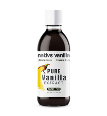 8 Oz Pure Vanilla Extract - 100% Real Vanilla Extract - For Cooking, Drinks & Desserts - 100% Vegan, Sugar Free & Kosher - Non-G