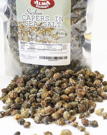 Alma Gourmet Sicilian Capers In Sea Salt Imported From Italy |1.1 Pound (500G)