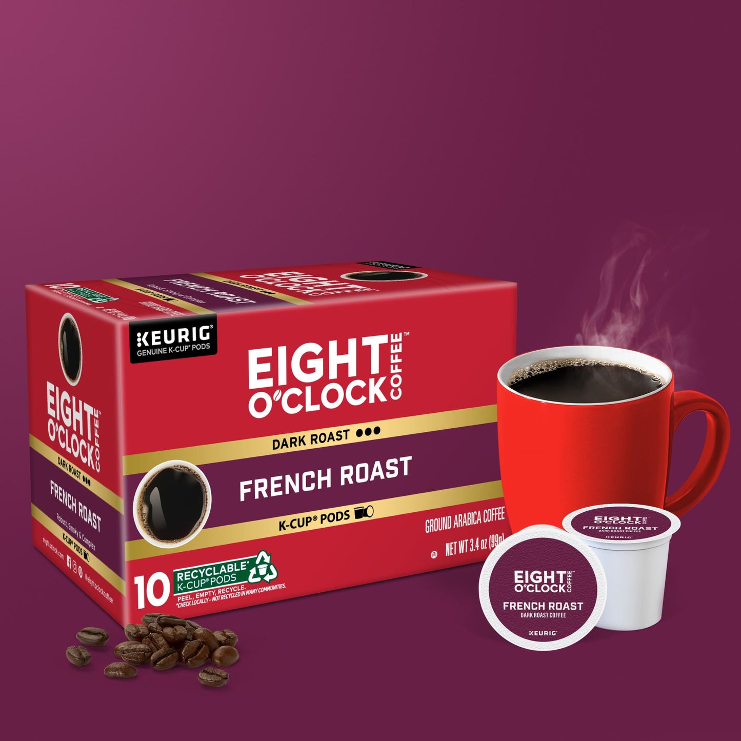 Eight OClock Coffee French Roast  Single-Serve Coffee K-Cup Pods  Dark Roast  60 Count