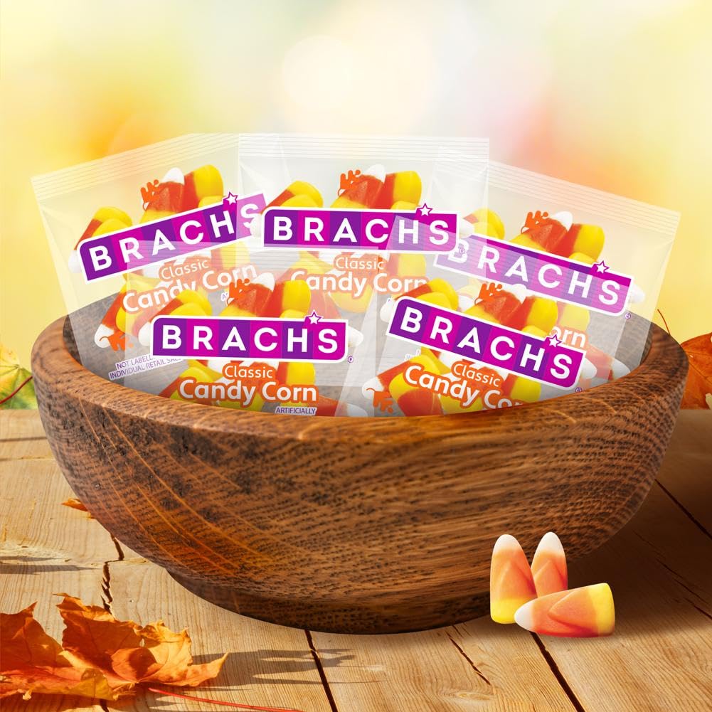 Brachs Candy Corn Trick or Treat Packs, 60 Mini Pouches, 30 Ounce, Teal
