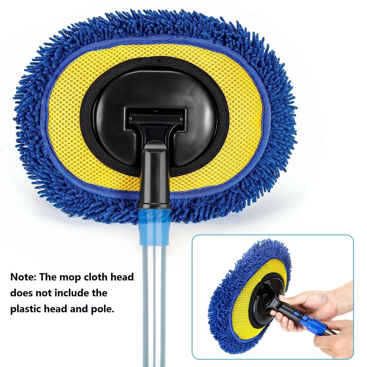 Sliimu 2 Pack Chenille Microfiber Dust Mop Head Replacement Refill For 66'' Wall Mop With Long Handle For Cleaning Walls, Ceilin