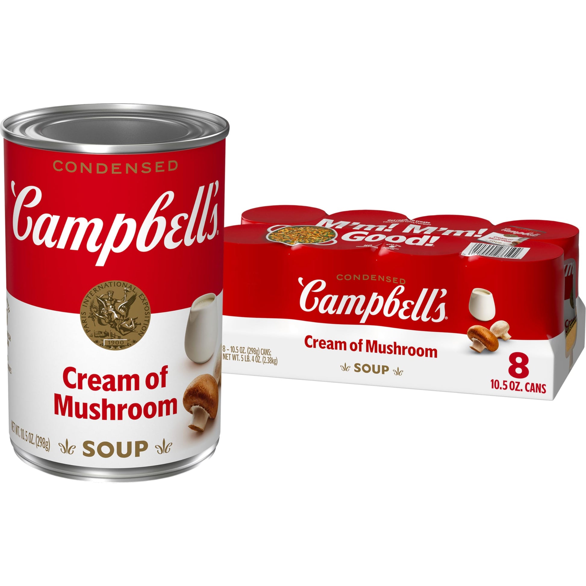 Campbells Condensed Cream of Mushroom Soup, 10.5 oz Cans, Pack of 8