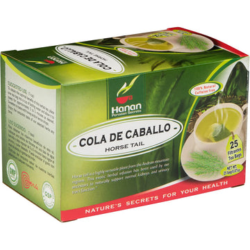 Hanan Horsetail Tea (Cola De Caballo) - 25 Teabags Of All-Natural Horse Tail From Peru A.K.A. Shavegrass, Snake Grass, Equisetum