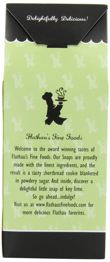 Flathau'S Fine Foods Key Lime Snaps, Powdered Shortbread Cookies, 8-Ounce Boxes (Pack Of 6)