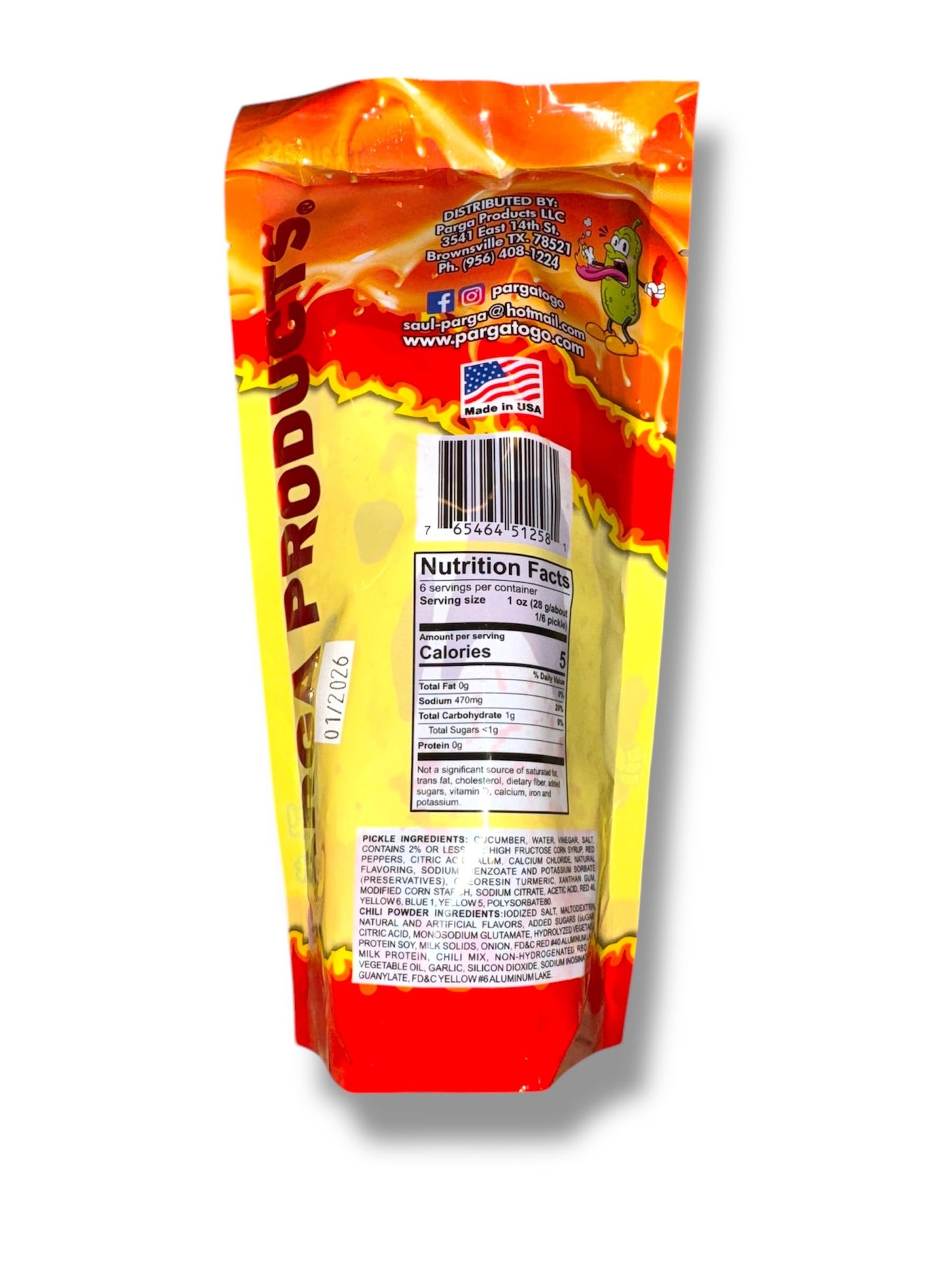 Parga Products Dill Pickle Flavored Snack, Spicy, 4x7, Made in USA