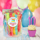 Honeybear Party Boutique Freeze Dried Fruit Roll Ups - 5 Rolls - Tropical Tye Dye & Strawberry - Red and Rainbow Color