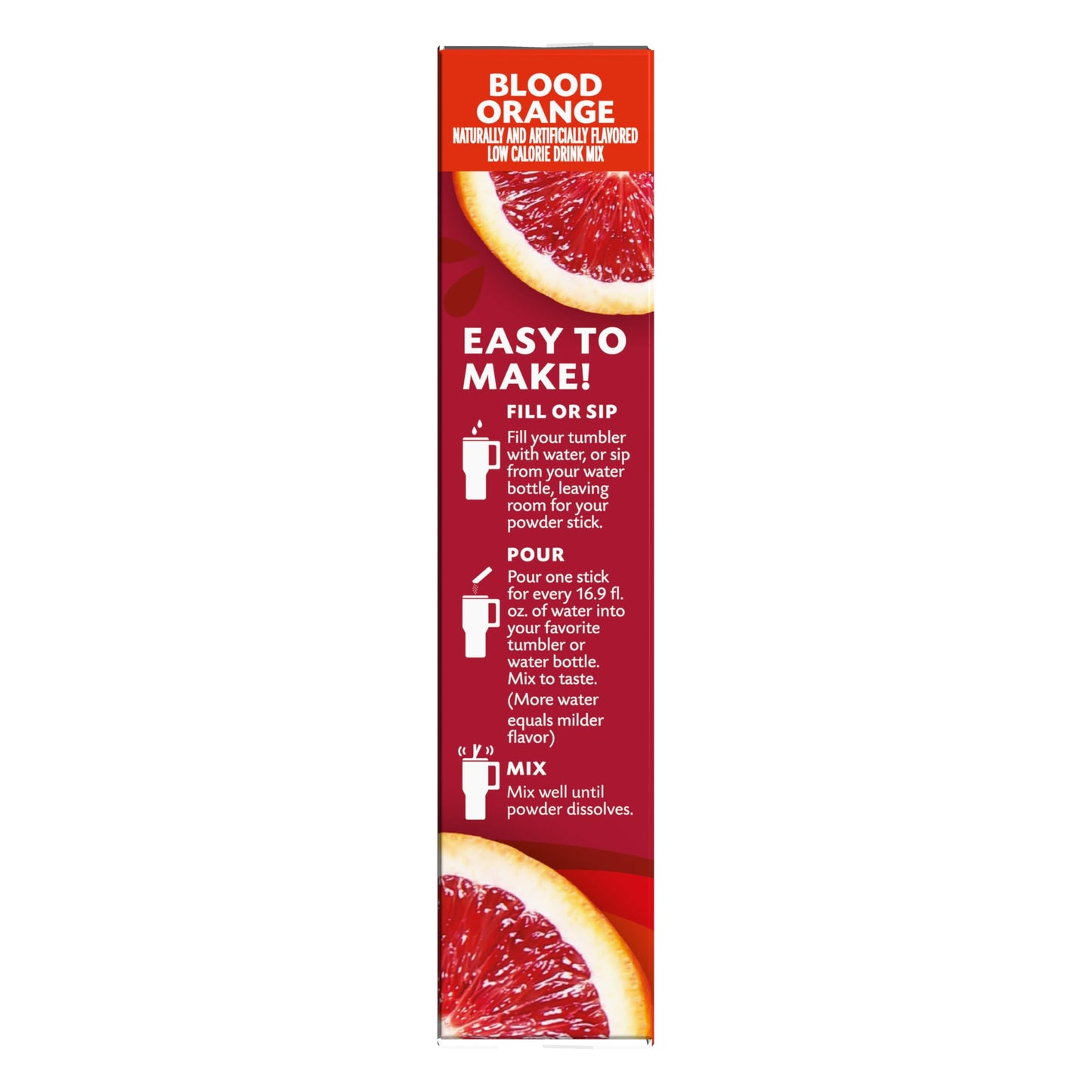 SINGLES TO GO! Drink Mix Packets, Blood Orange, 6-Count Box, 3.06 Ounce (Pack of 12)