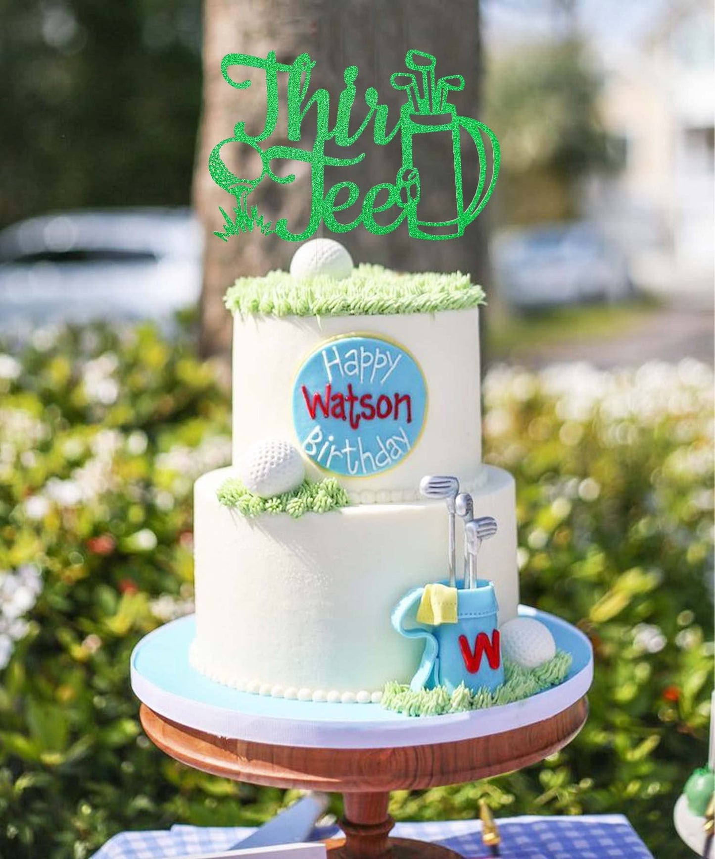 Thirtee Birthday Cake Topper, Golf 30Th Birthday Decoration, Funny Golf Theme 30 Thirty Sign, Golf Theme 30Th Birthday Favor For