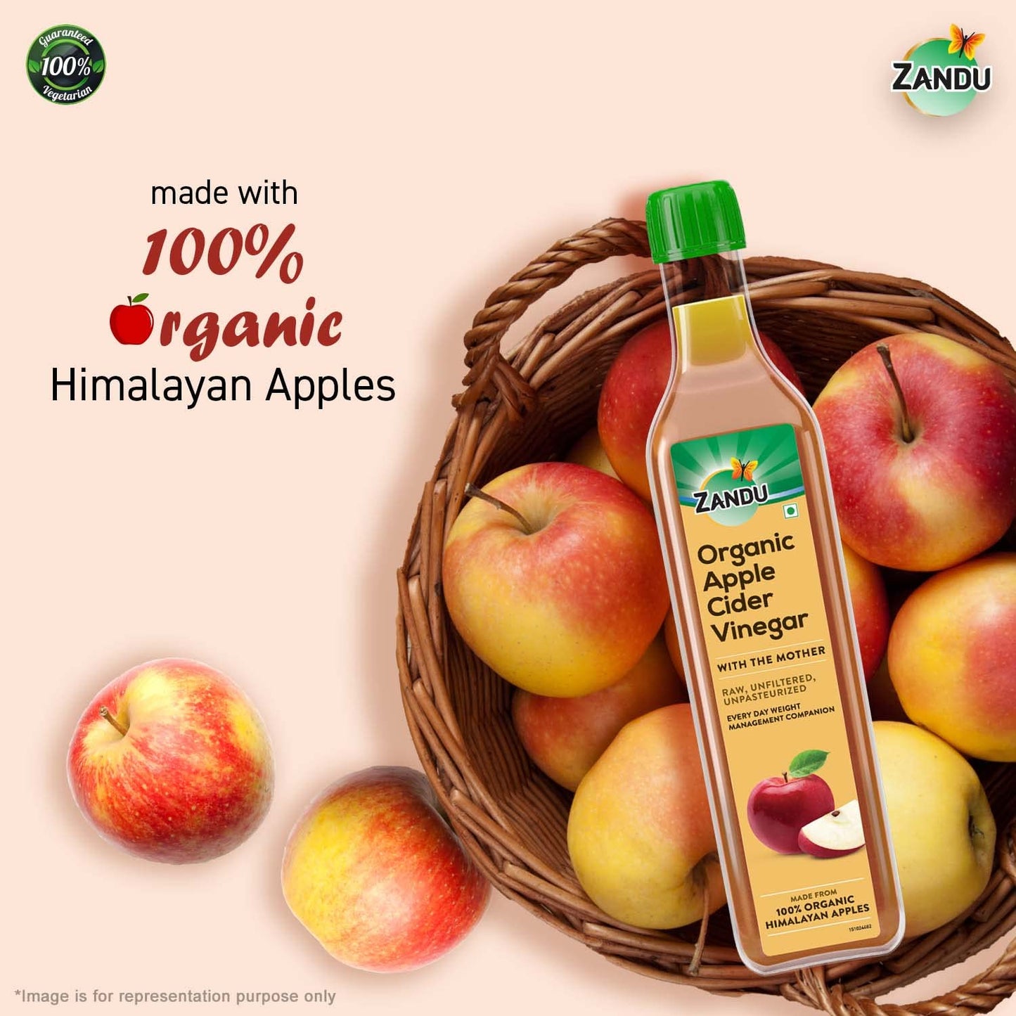 Zandu Organic Apple Cider With Mother Of Vinegar 500 Ml