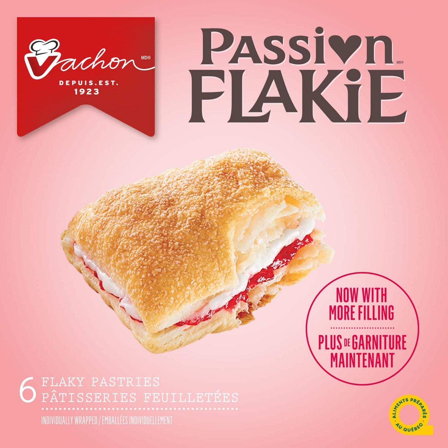 Vachon Passion Flakie Pastries Apple Raspberry 10.3 Ounce, 1 Box, Made in Quebec