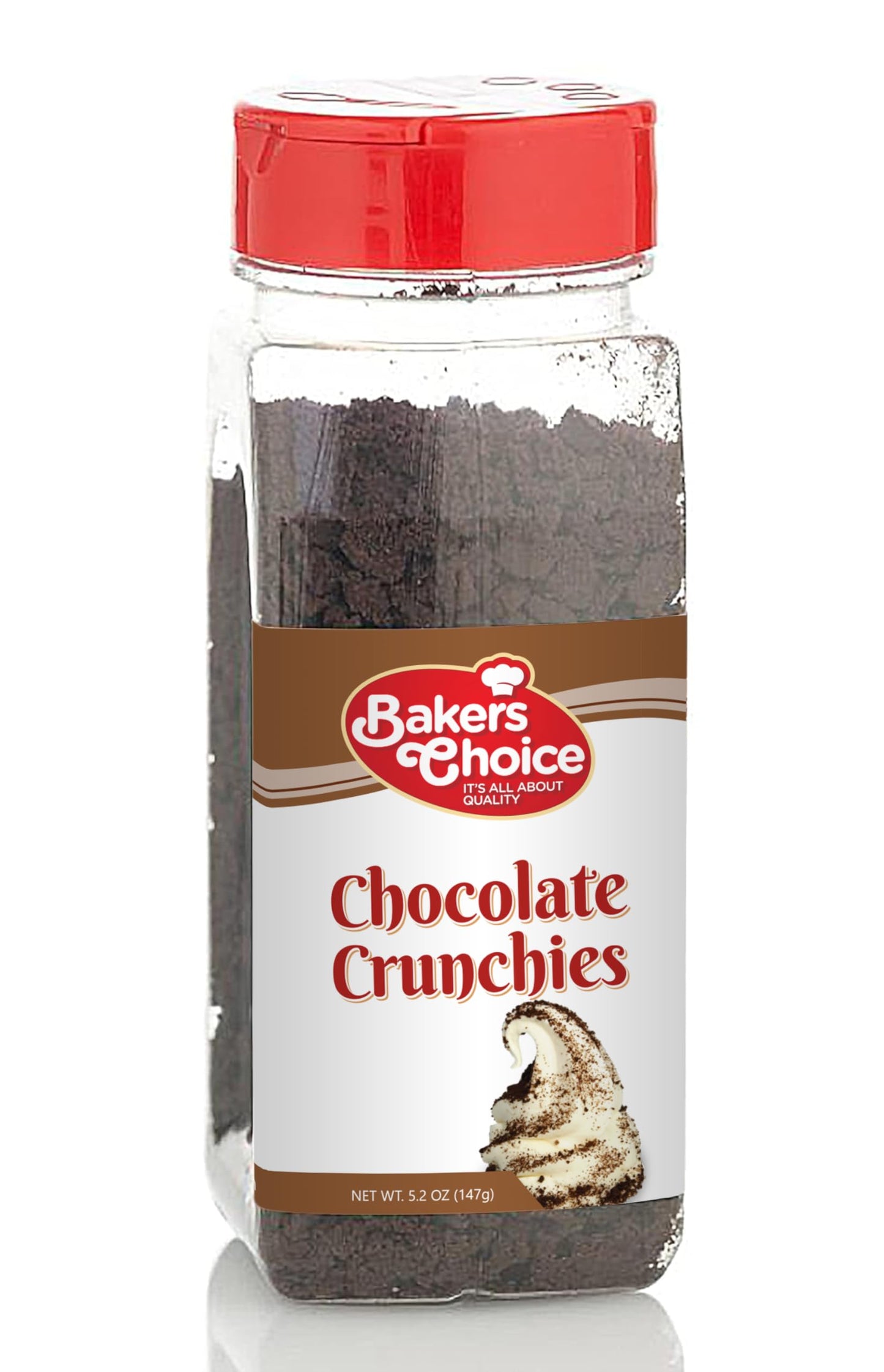 Chocolate Crunch Topping - Crunchy Chocolate Sprinkles For Ice Cream Sundae Toppings - 5.2 Ounce Dairy Free  Kosher Bakers Choice