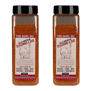 Pork Barrel BBQ All-Purpose BBQ Seasoning & Rub, Sugar-Free, Gluten-Free, 22oz Chef Shaker Jar, Pack of 2