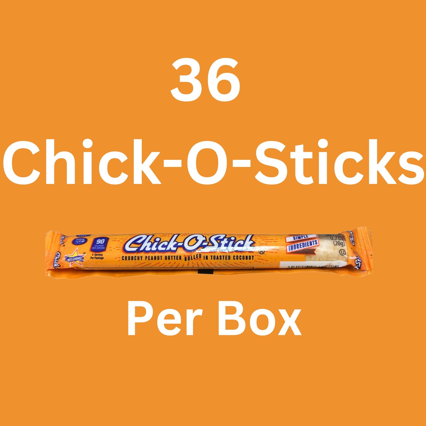 Chick O Stick Made With Roasted Peanuts And Coconut, .07Oz, 36 Count