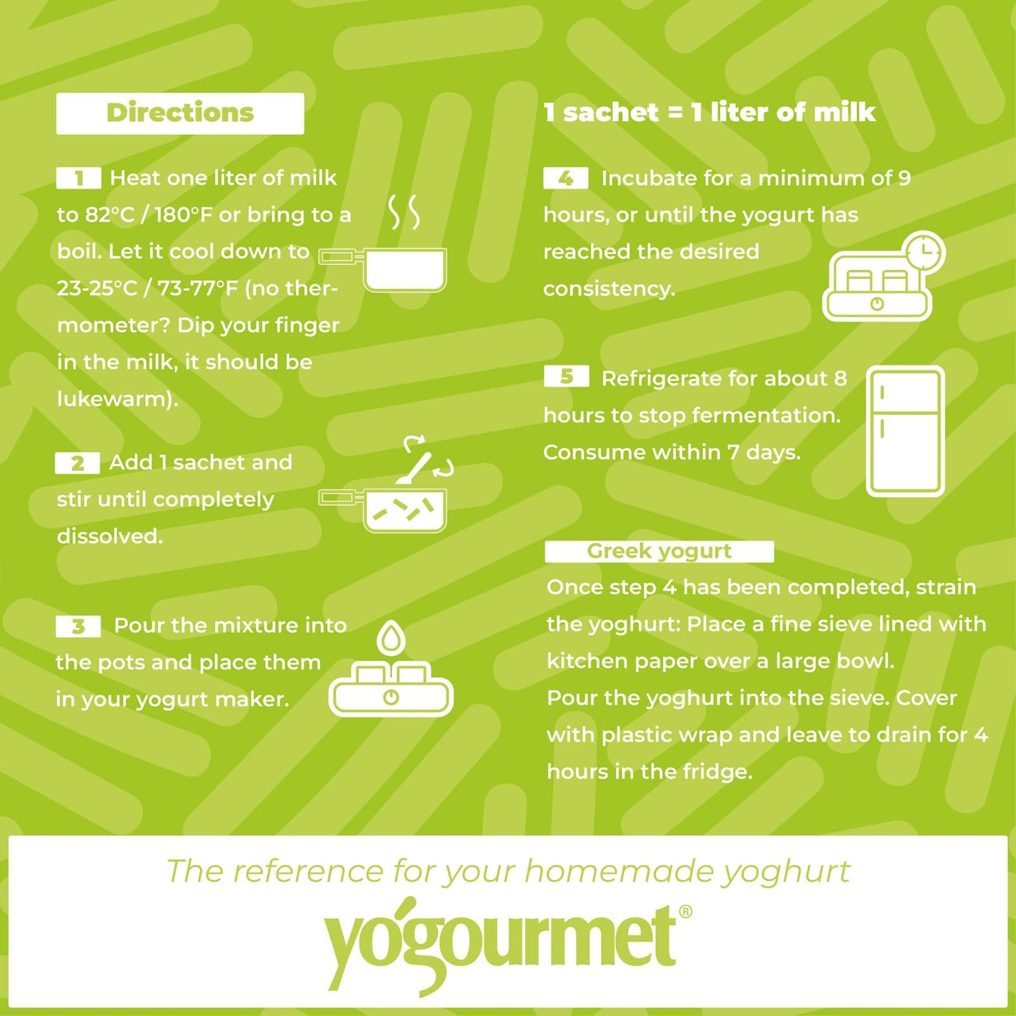 Yogourmet Yogurt Starter Culture with Probiotics - 12 Sachets - All Natural, Gluten Free, Kosher, Halal