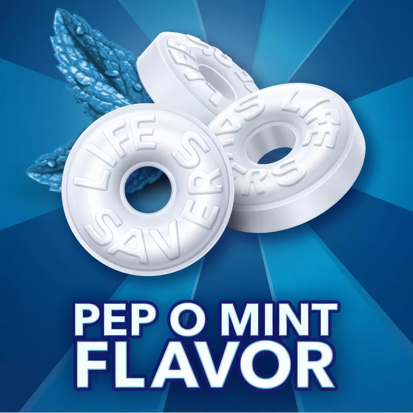 Life Savers Pep O Mint Hard Candy - 2 Pounds of Bulk Candy - Peppermint Life Saver Mints - Great for Sharing - Individually Wrapped