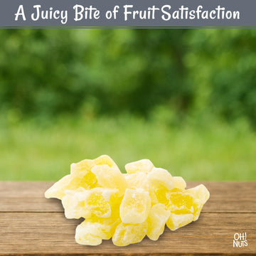 Oh! Nuts Dried Pineapple - 1.5 LB - Dried Fruit Diced - Less Sugar Added - Dehydrated Fruit Bites - Packed in New York Zip-Seal