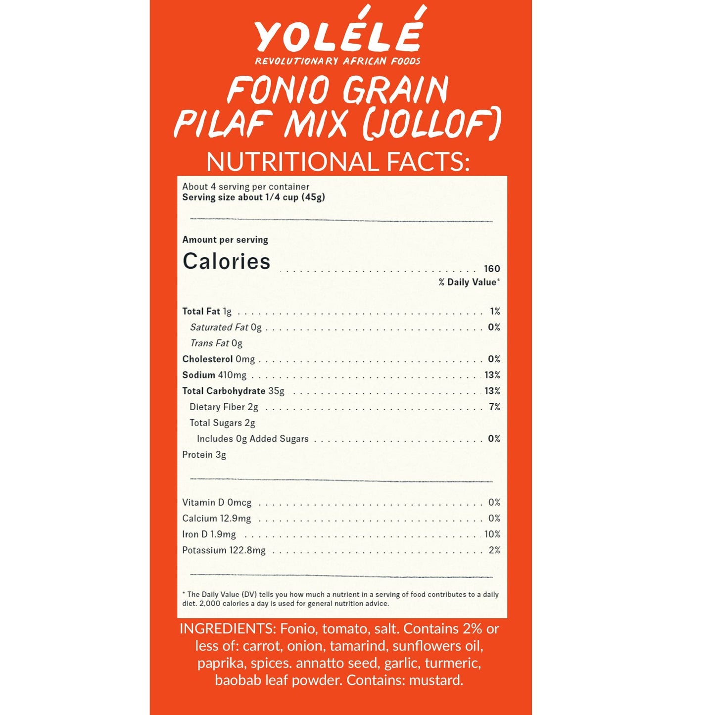 Yol  l   Fonio Grain Pilaf Mix African Supergrain Ancient Grains Organic Gluten-Free Non GMO Vegan Protein Super Food Paleo-Frie